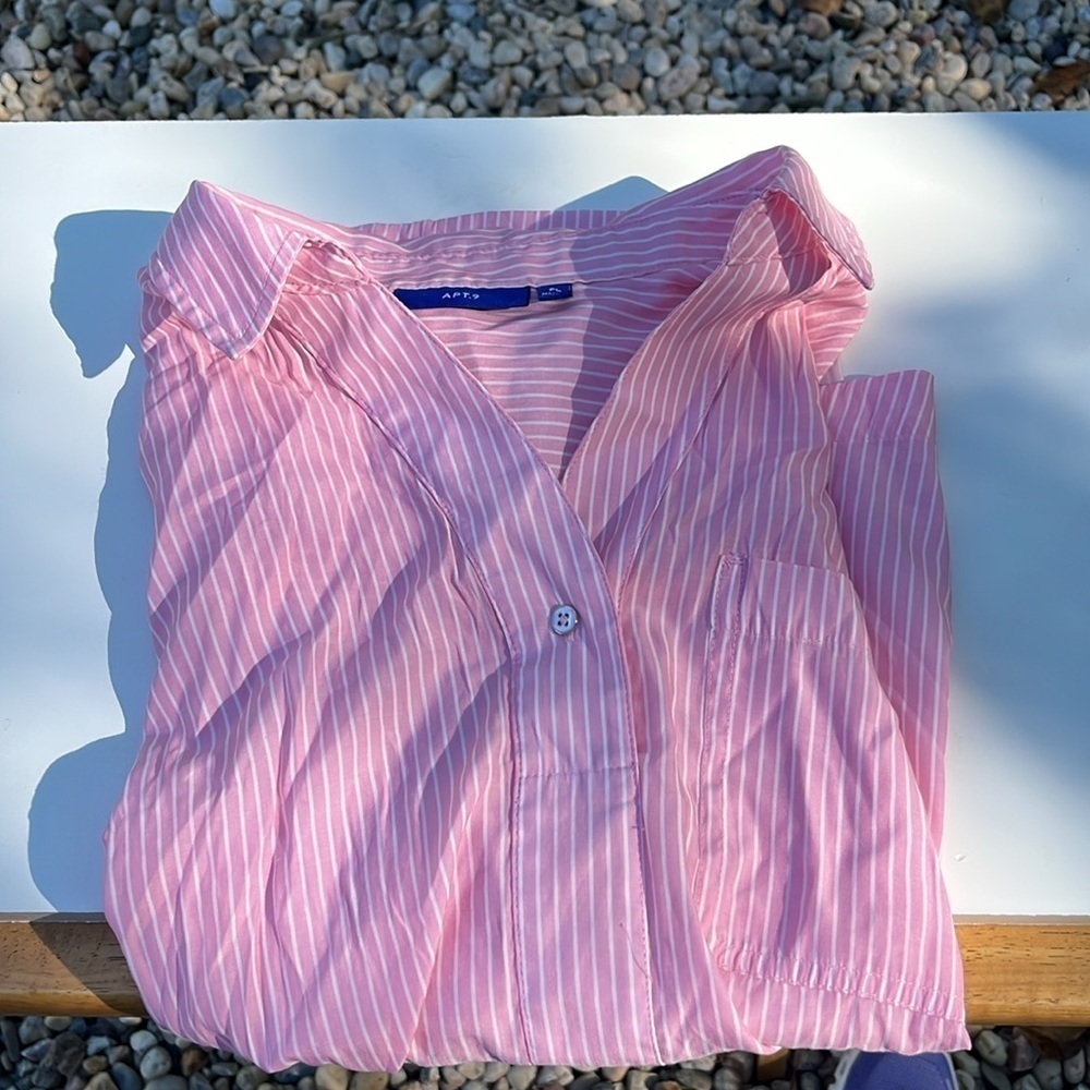 Apt 9 Pink Striped Blouse - Picture 5 of 5